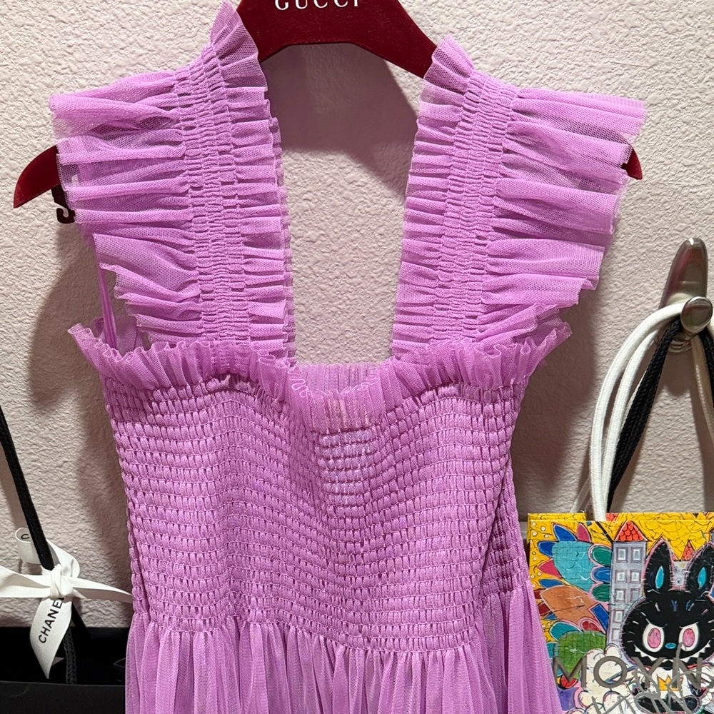 Hill House Home Lilac Ruffled Smocked tulle Dress